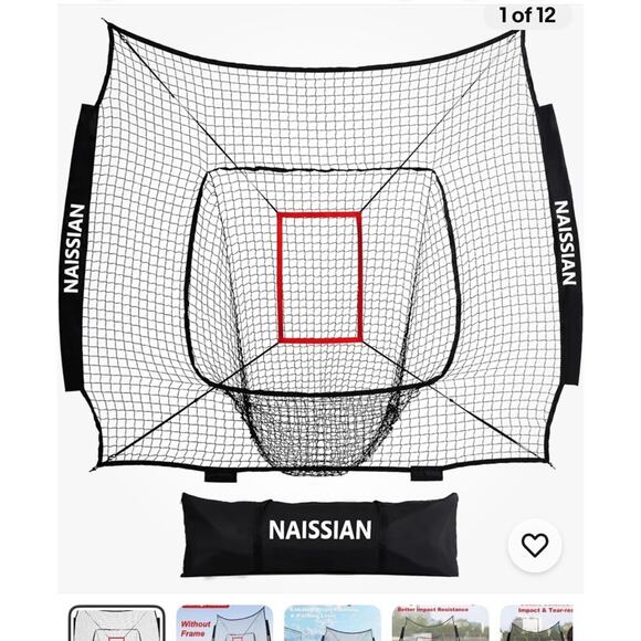 Baseball Batting Cage NET ONLY Adjustable Strike Zone for Kids Practice, 7X7 - Picture 1 of 9